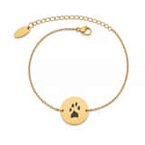 Graveerbare Munt Armband Pootafdruk goud