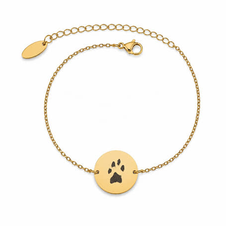 Graveerbare Munt Armband Pootafdruk goud