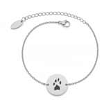 Graveerbare Munt Armband Pootafdruk zilver