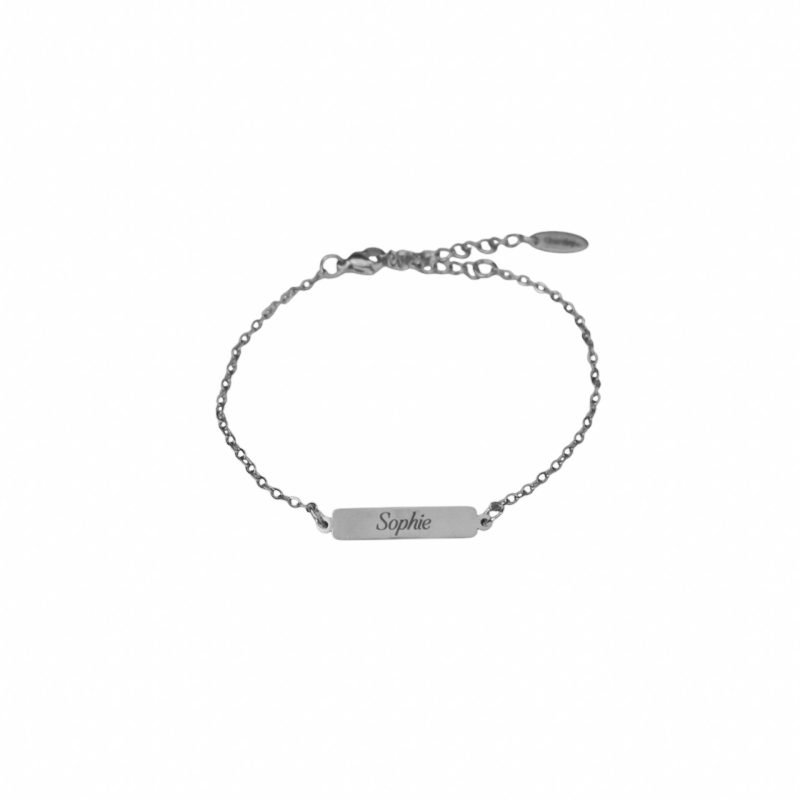 Charlery Graveerbare Armband Bar zilver naam