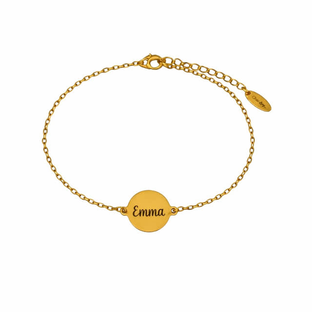 Charlery Graveerbare Armband Naam Munt goud