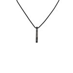 Charlery Graveerbare Heren Ketting 3D Staafje met Namen Vierkant zwart