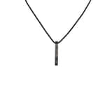 Charlery Graveerbare Heren Ketting 3D Staafje met Namen Vierkant zwart