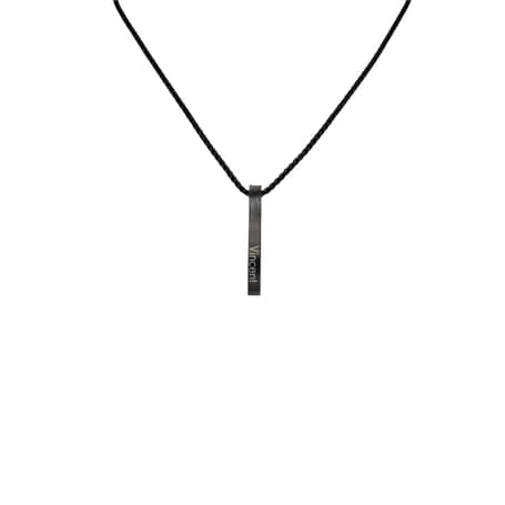Charlery Graveerbare Heren Ketting 3D Staafje met Namen Vierkant zwart