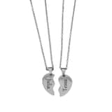 Graveerbare Ketting 2 Halve Hartjes zilver