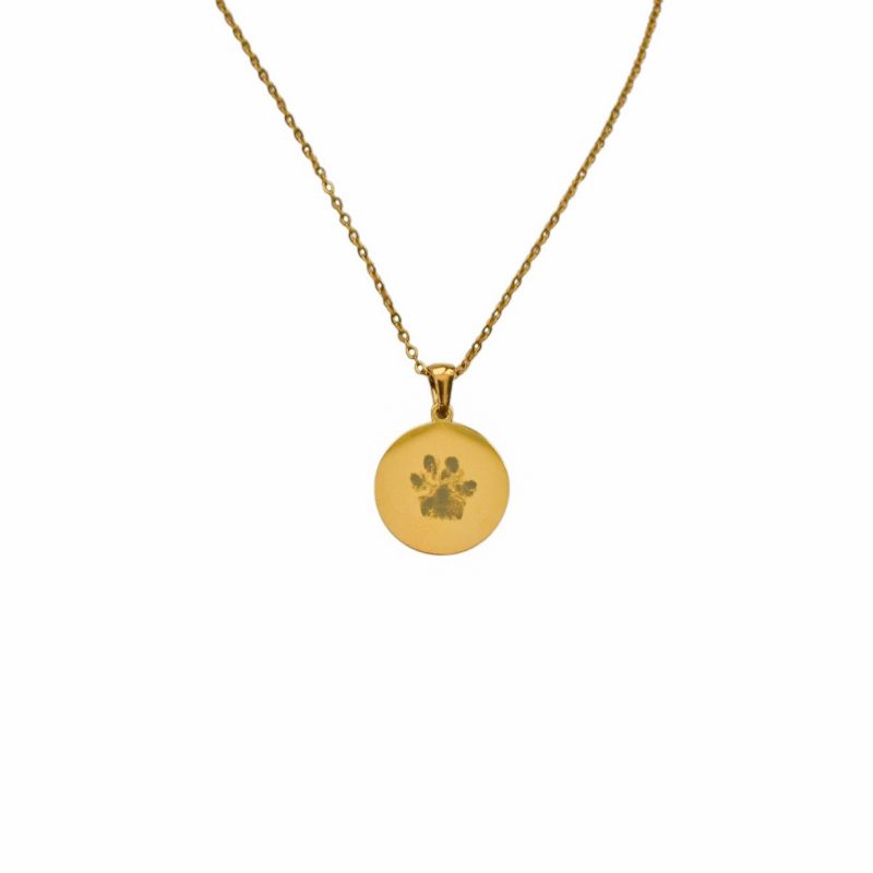 Charlery Graveerbare Ketting Pootafdruk goud
