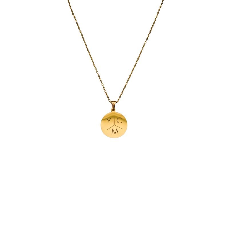 Charlery Graveerbare Munt Ketting 3 Initialen goud