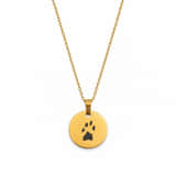 Charlery Graveerbare Munt Ketting Pootafdruk goud