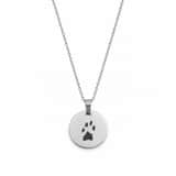 Charlery Graveerbare Munt Ketting Pootafdruk zilver
