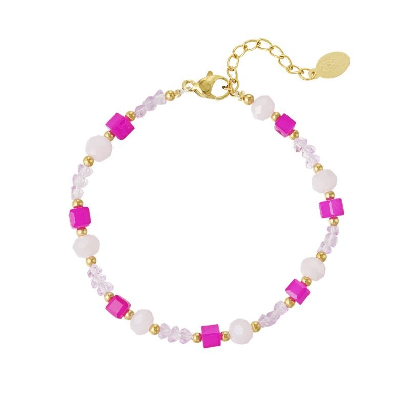 Charlery Kralen Armband roze