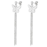 Charlery Lange Oorbellen met Vlinders zilver