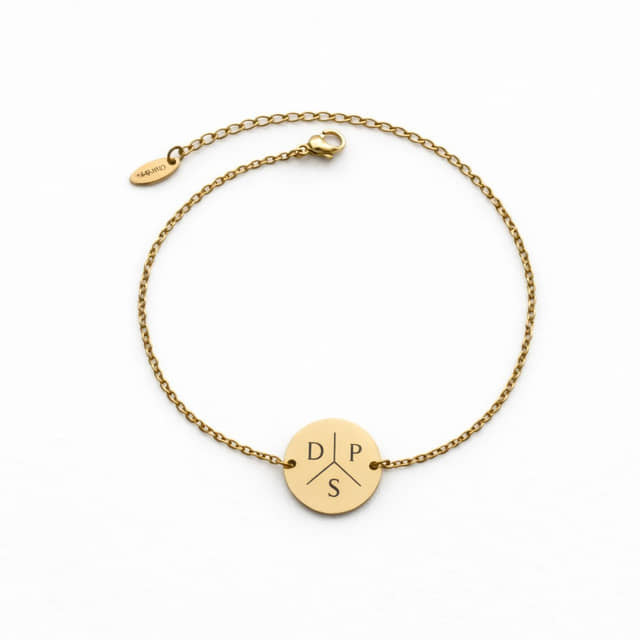 Charlery Munt Armband met 3 Initialen