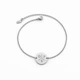 Charlery Munt Armband met 3 Initialen zilver