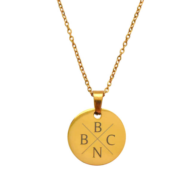 Charlery Munt Ketting met 4 Initialen goud