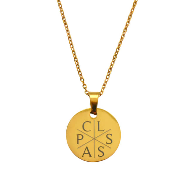 Charlery Munt Ketting met 6 Initialen goud