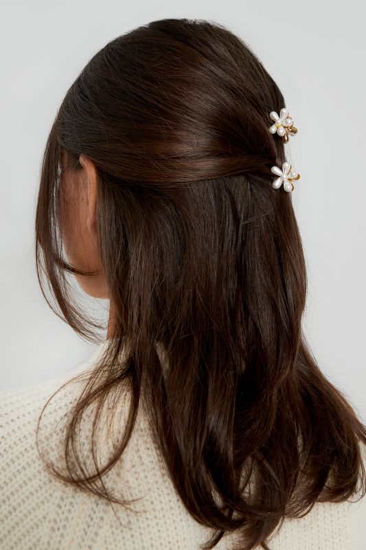 Charlery Set Kleine Haarklemmen Witte Bloem Model