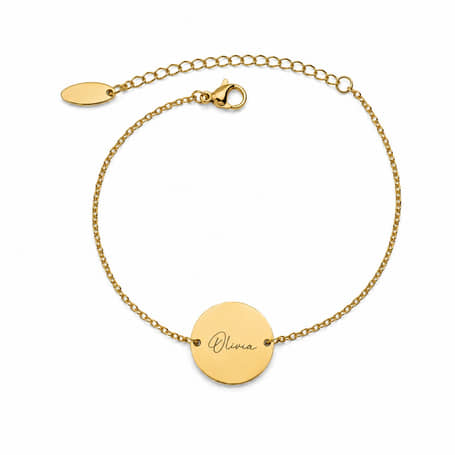 Graveerbare Armband Naam Munt goud