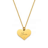 Graveerbare Ketting Hart met Steentje en Naam goud