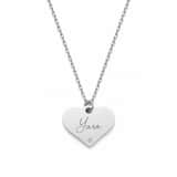 Graveerbare Ketting Hart met Steentje en Naam zilver
