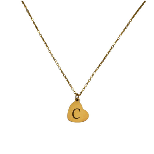 Ketting Klein Hartje 1 Initiaal goud