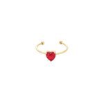 Charlery Dunne Ring met Hartje rood