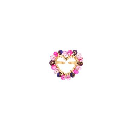 Charlery Ring met Kralen roze