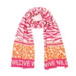 Charlery Sjaal Wild Love roze en oranje