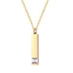 Graveerbare As Ketting met Steentje goud