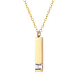 Graveerbare As Ketting met Steentje goud