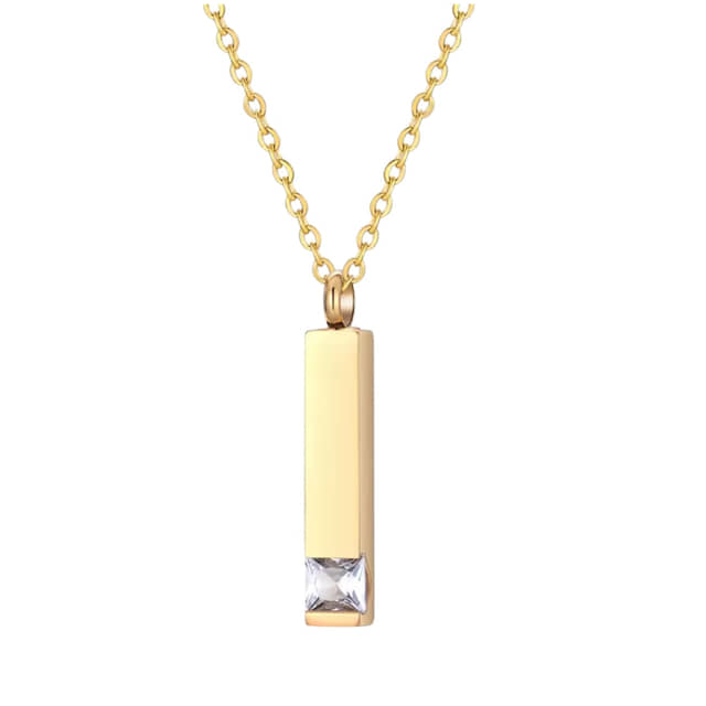 Graveerbare As Ketting met Steentje goud