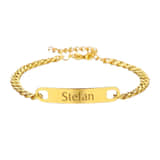 Heren Schakelarmband met Naam goud