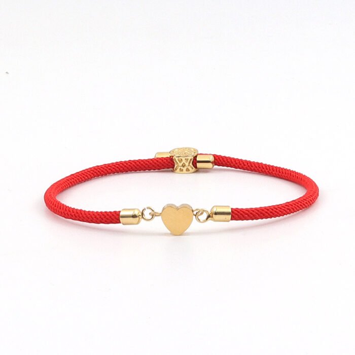 Initiaal Armband met Hartje rood