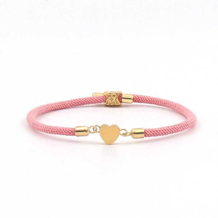 Initiaal Armband met Hartje roze
