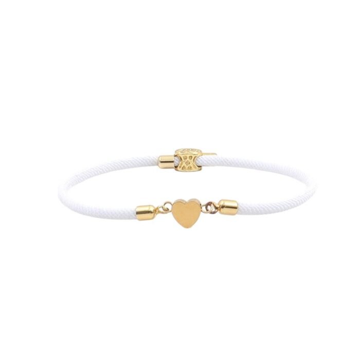 Initiaal Armband met Hartje wit