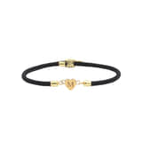 Initiaal Armband met Hartje zwart