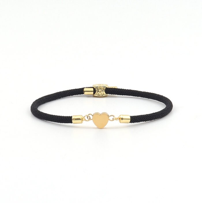 Initiaal Armband met Hartje zwart