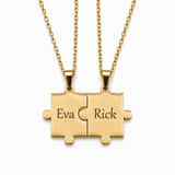 Charlery Ketting Set Grote Puzzelstukjes goud