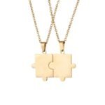 Ketting Set Grote Puzzelstukjes goud