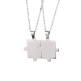 Ketting Set Grote Puzzelstukjes zilver