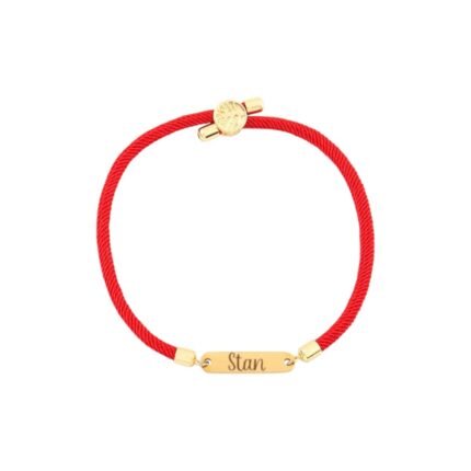 Naam Armband met Bar rood