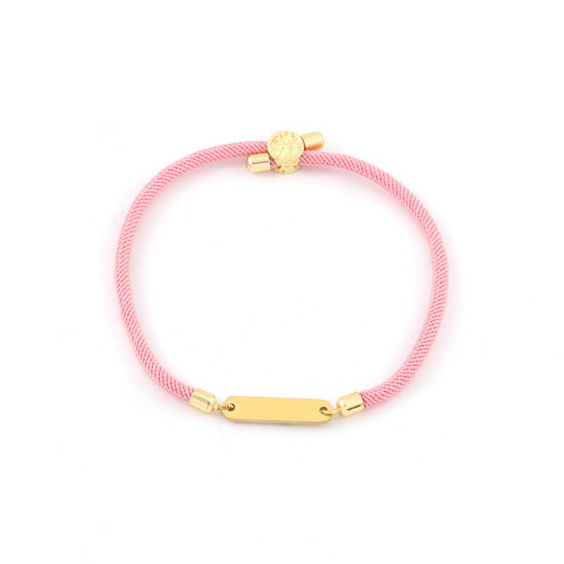 Naam Armband met Bar roze