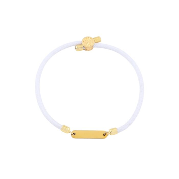 Naam Armband met Bar wit