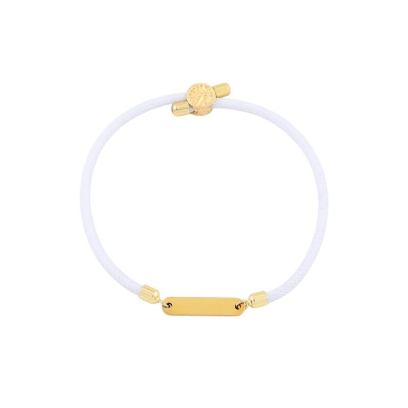 Naam Armband met Bar wit