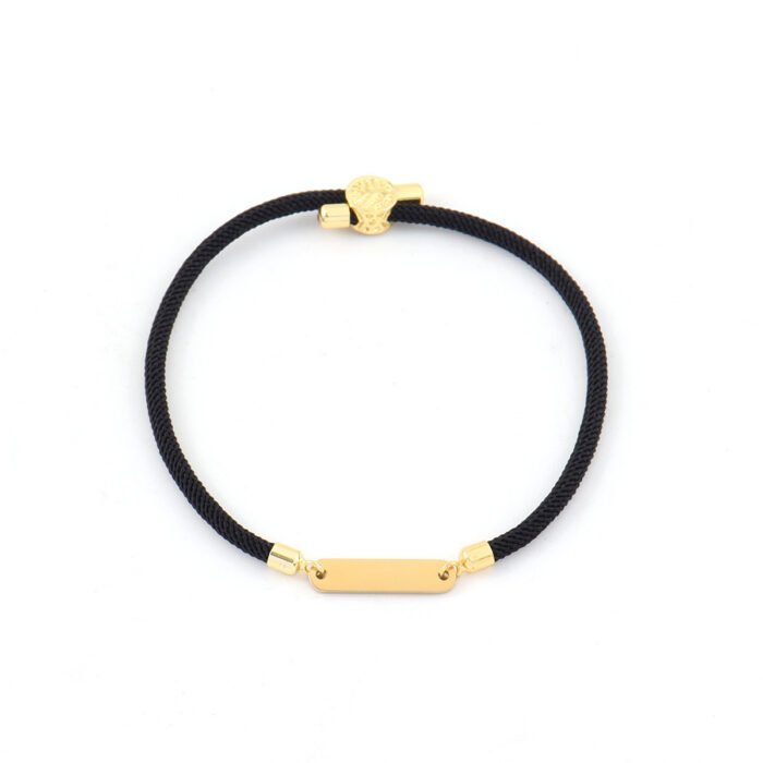 Naam Armband met Bar zwart