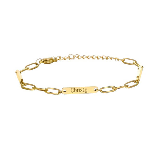 Schakelarmband met 3 Namen goud
