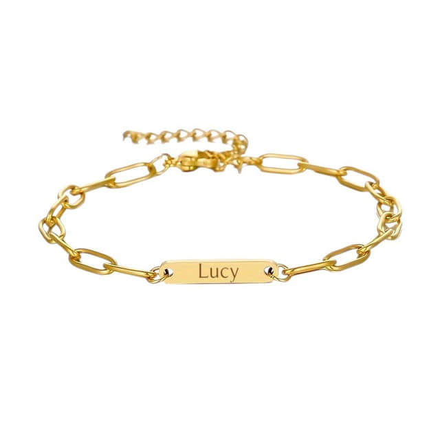 Schakelarmband met Naam goud