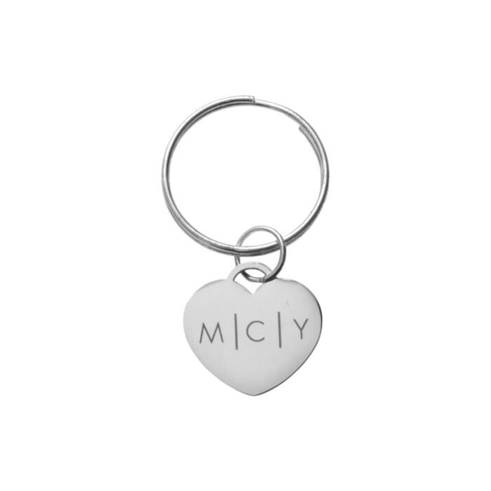 Sleutelhanger Hart Initialen zilver