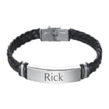 Heren Naam Armband zilver