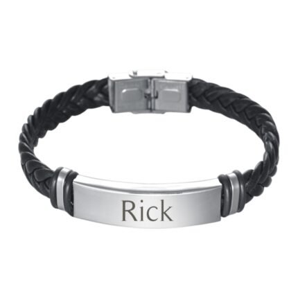 Heren Naam Armband zilver