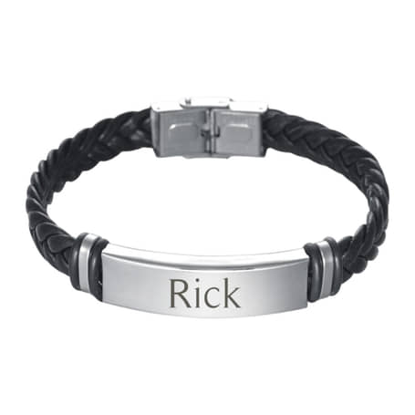 Heren Naam Armband zilver